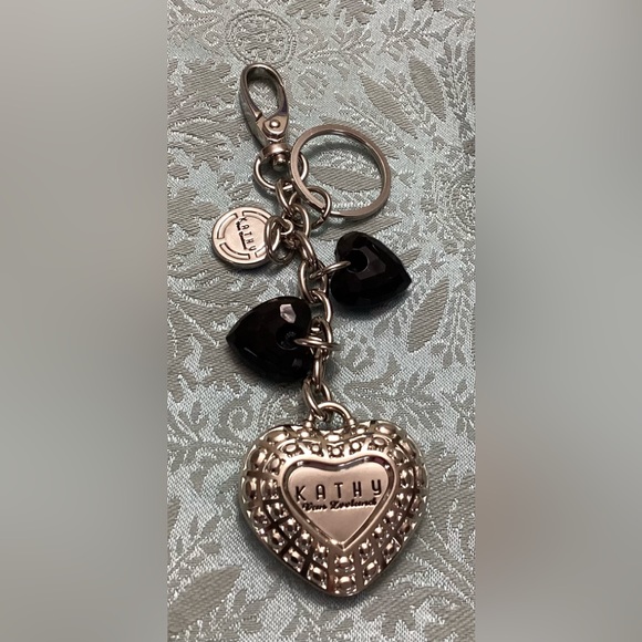 ☃️ 🚦3-$25🚦 Kathy Van Zeeland Heart Key Fob Ring Purse Clip - Picture 2 of 5